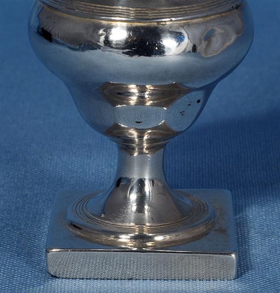 A George III sterling silver caster, Height 6 ½/164mm Weight: 3.3oz/93grms